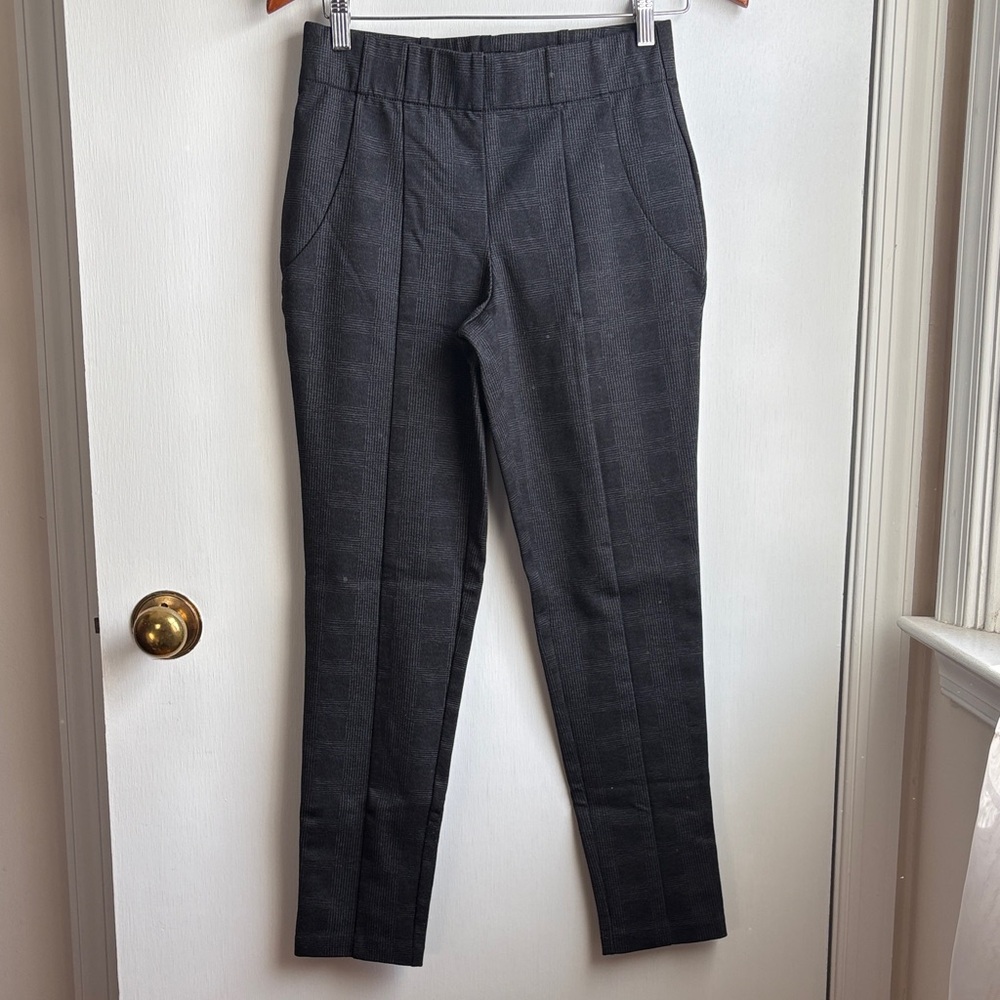 Thalian Gray Plaid Skinny Trousers Dress Pants Slacks sz Small